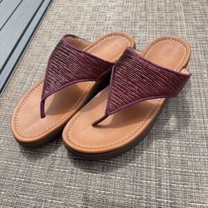 Fitflop Sandals Metallic Purple Wine Shimmer Womens Sz 10
